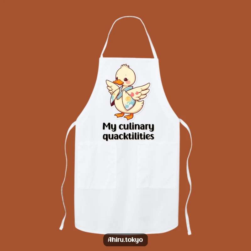 Funny Kimono Duck Apron: Graceful Bow Kitchen Wear, Humorous Chef Gift
