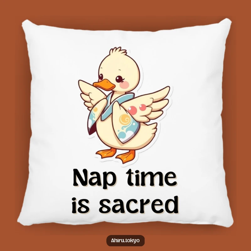 Funny Kimono Duck Pillow: Cozy Bow Design, Humorous Accent Pillow Gift