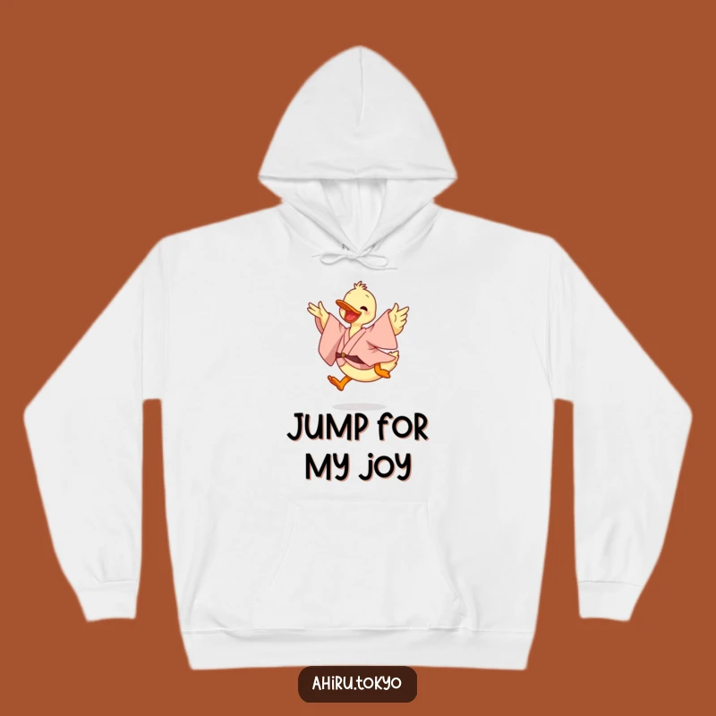 Funny Leaping Duck Hoodie: Cozy Kimono Comfort, Energetic Humor Gift