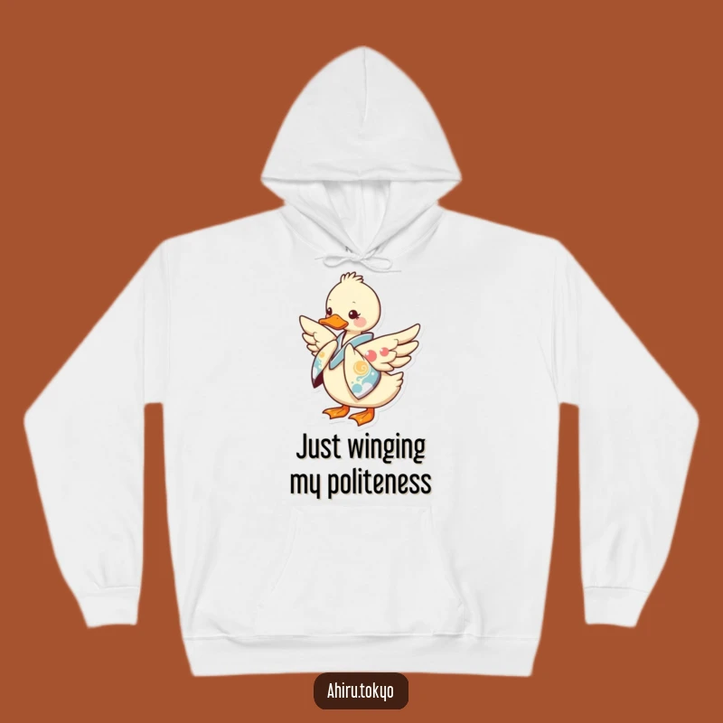 Funny Kimono Duck Hoodie: Cozy Bow Design, Warm Humorous Gift for Winter