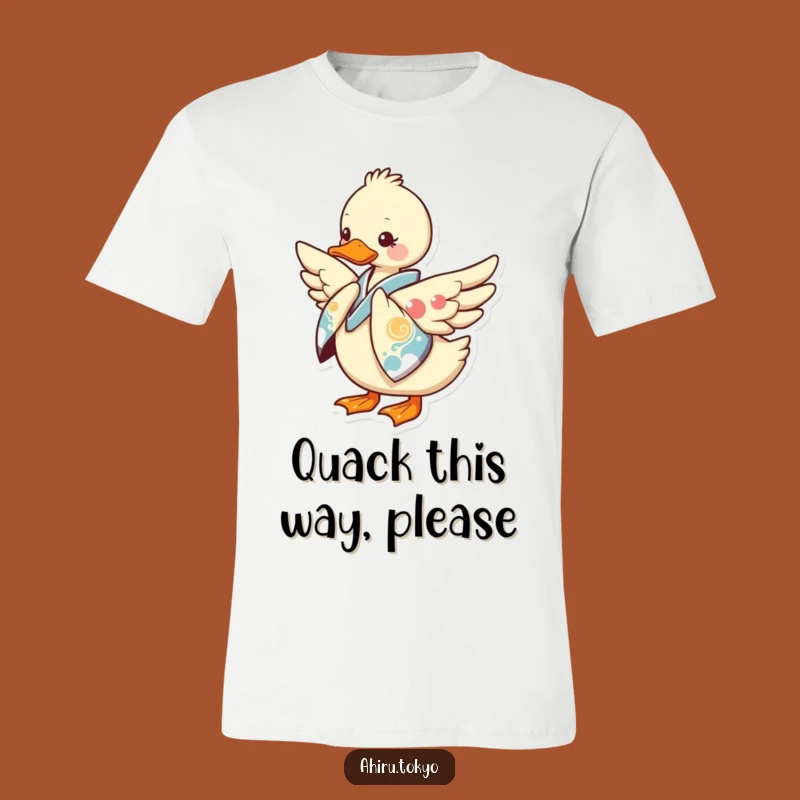 Funny Kimono Duck T-Shirt: Graceful Bow, Humorous Apparel for Duck Enthusiasts