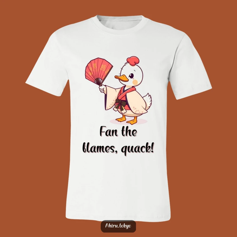 Funny Twirling Fan Duck T-Shirt: Ceremonial Kimono, Playful Humor Apparel Gift