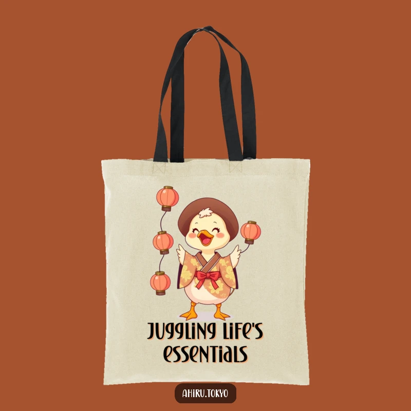 Funny Juggling Duck Tote Bag: Vibrant Kimono Carry-all, Humorous Style Gift